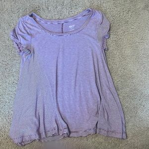 Maroon and white striped top